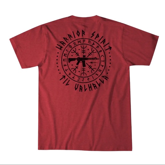 Howitzer Style Men's T-Shirt VALHALLA Military Grunt MFG Red S-3XL - Picture 3 of 12